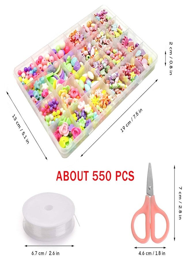 Massmot 580Pcs Beads for Kids Crafts, Children's Jewelry Making Kit, DIY Bracelets Necklace Hairband and Rings Craft Kits for 4-12 Years Old Little Girls, Multicolor - Image 5